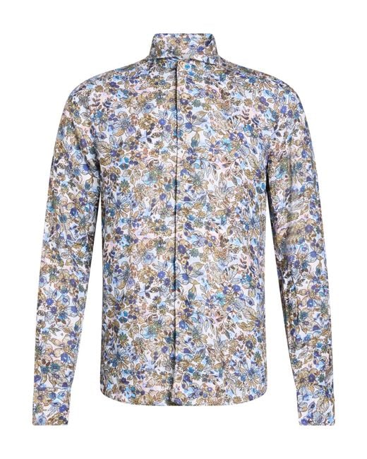 Stenstroms Blue Military Shirt Cotton for men