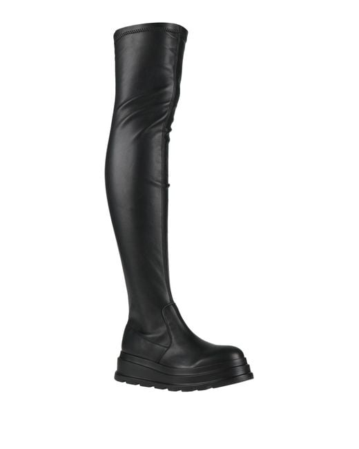 Frau Black Boot Textile Fibers