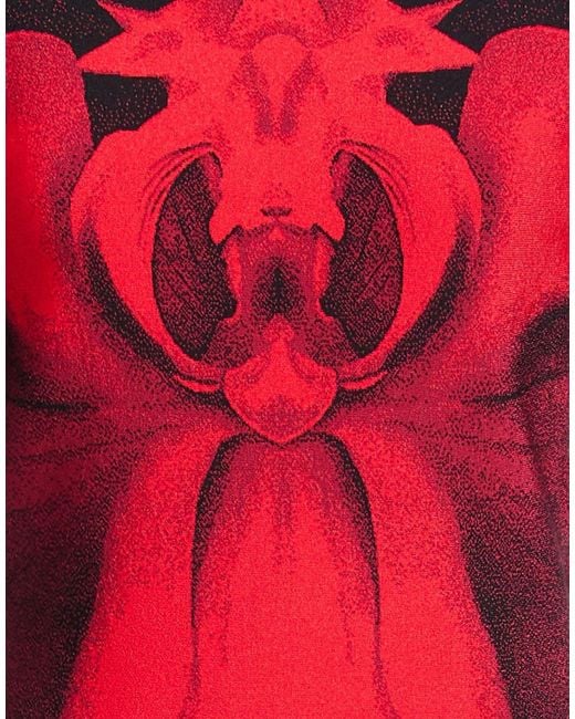 McQueen Red Mini Dress Viscose, Polyester, Polyamide, Elastane