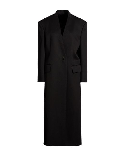 Emporio Armani Black Coat Virgin Wool