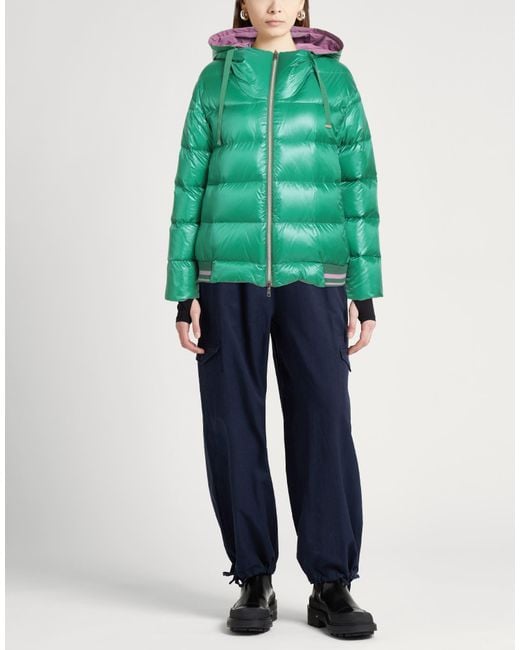 Herno Green Puffer Polyamide, Acrylic, Elastane