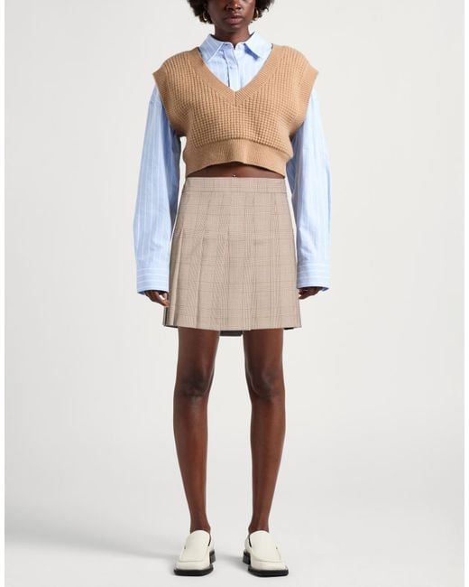 Max Mara Natural Mini Skirt Virgin Wool, Polyester, Elastane