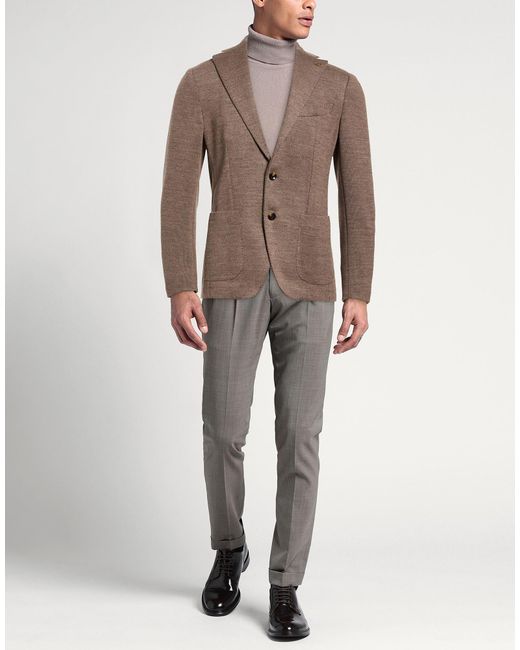 Sartoria Latorre Brown Light Blazer Polyester, Virgin Wool, Acrylic for men