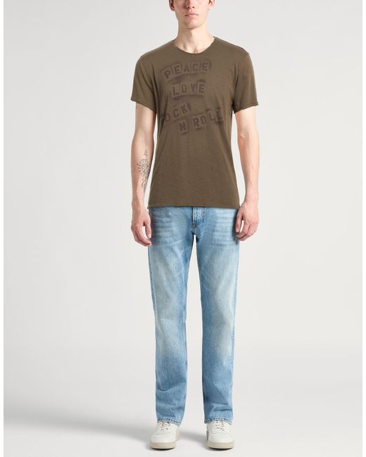 John Varvatos Green Taupe T-Shirt Organic Cotton for men