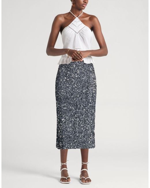 ViCOLO Gray Midi Skirt Polyester, Elastane