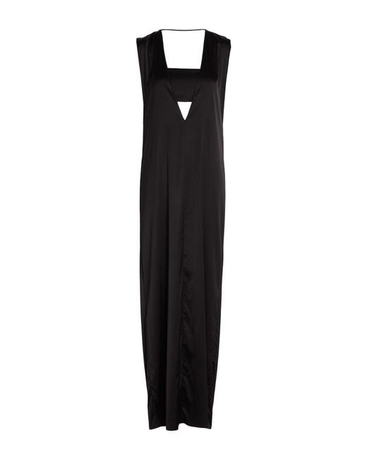 Patrizia Pepe Black Maxi Dress Viscose, Polyamide, Elastane