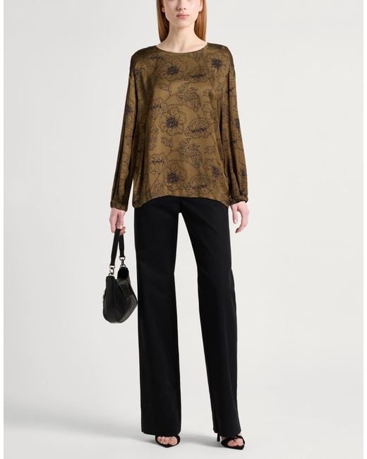 Ottod'Ame Brown Military Top Viscose