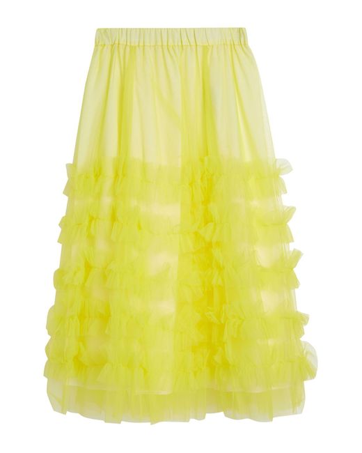 P.A.R.O.S.H. Yellow Midi Skirt