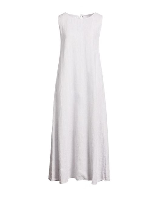 Robert Friedman White Light Maxi Dress Linen