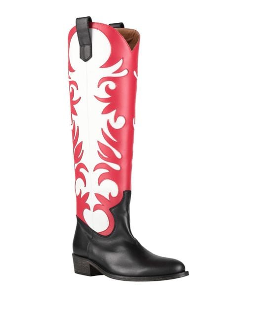 Via Roma 15 Red Boot Leather