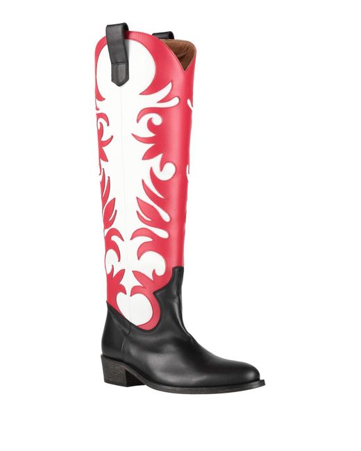 Via Roma 15 Red Boot Leather