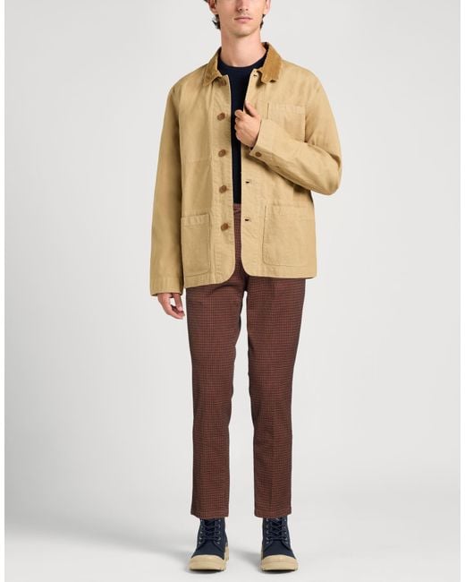 Paoloni Brown Pants Cotton, Polyester, Elastane for men