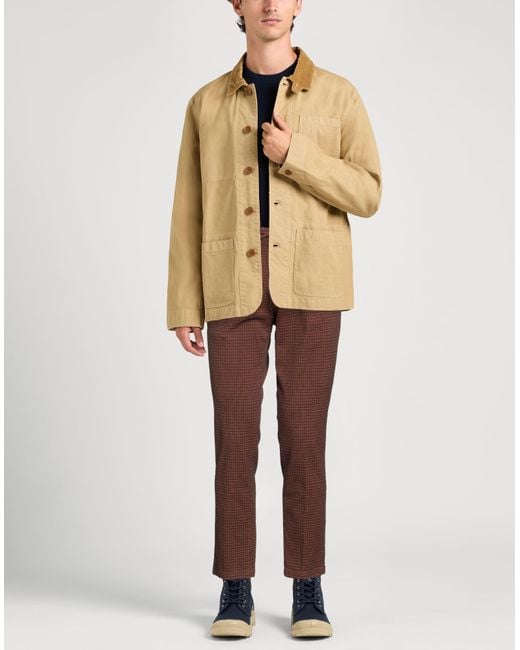 Paoloni Brown Pants Cotton, Polyester, Elastane for men
