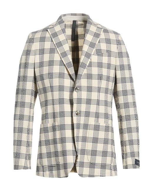 Tombolini White Ivory Blazer Cotton, Elastane for men