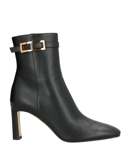 Sergio Rossi Black Ankle Boots Leather