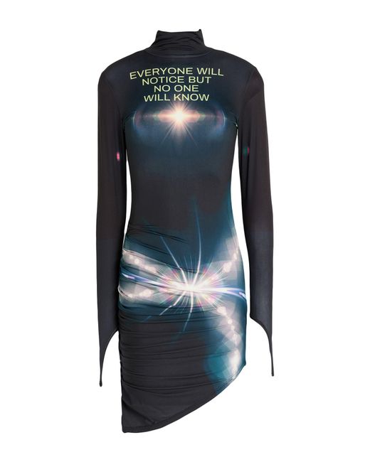 Maisie Wilen Blue Charcoal Mini Dress Polyester, Elastane