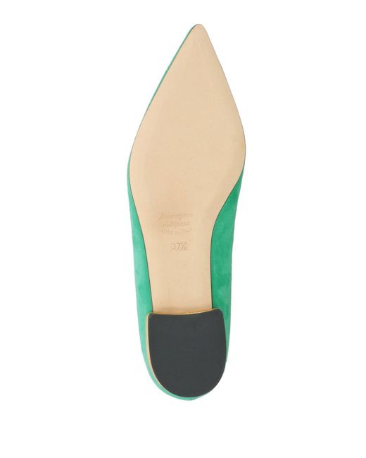 Testoni Green Ballet Flats