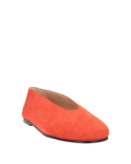 Virreina Red Ballet Flats Leather