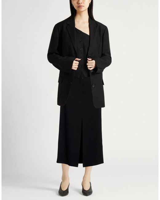 Theory Black Midi Skirt