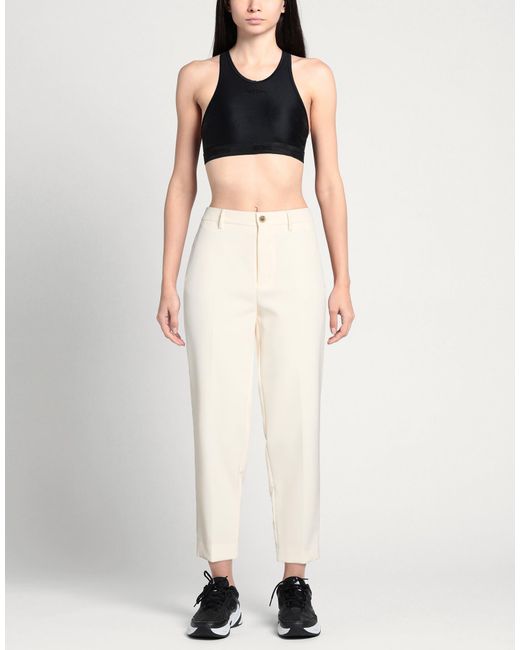 Berwich White Ivory Pants Polyester, Elastane