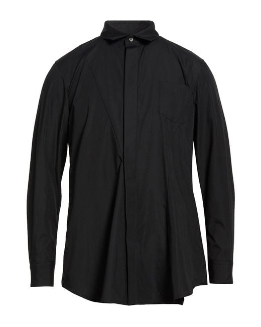Sacai Black Shirt Polyester, Cotton for men