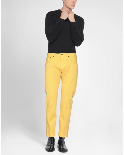 People Yellow Jeans Cotton for men