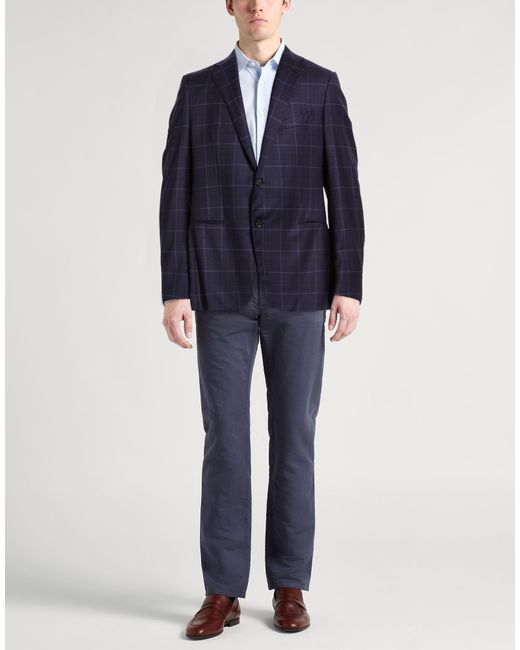 Caruso Blue Midnight Blazer Wool for men