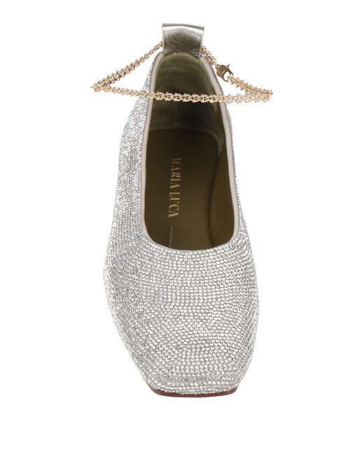 MARIA LUCA White Ballet Flats Leather