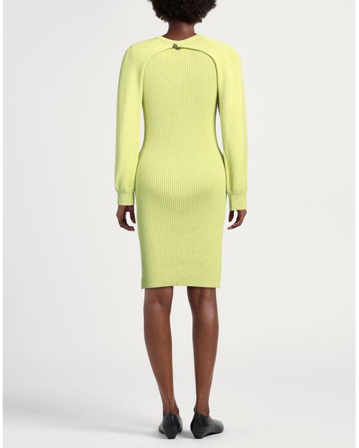 Dixie Yellow Light Midi Dress Viscose, Polyester, Metallic Polyester