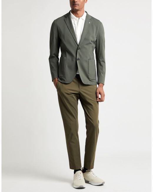 Tombolini Green Military Blazer Polyester, Viscose, Elastane for men