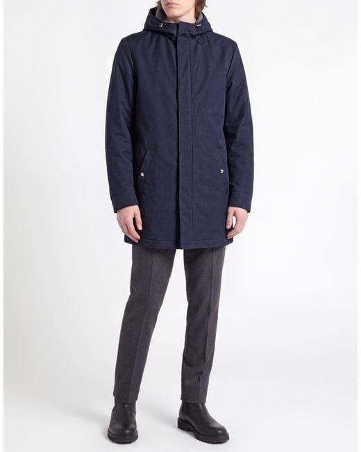 Luigi Borrelli Napoli Blue Coat Cotton, Polyester for men