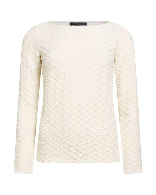 Emporio Armani Natural T-Shirt Polyester, Viscose, Elastane