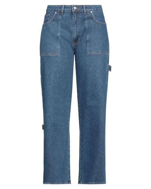 Oval Square Blue Jeans Cotton