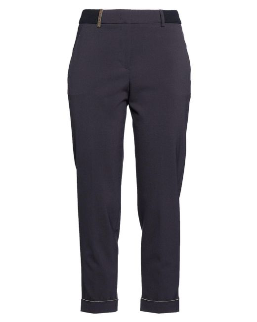 Peserico Blue Pants Polyester, Wool, Elastane