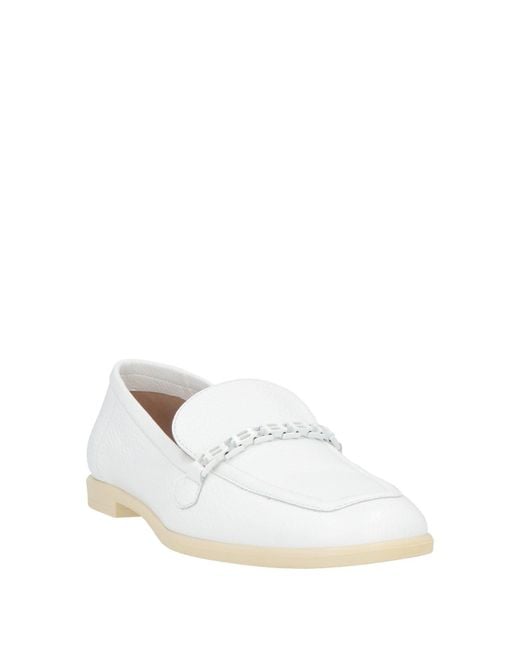 Baldinini White Loafers Leather