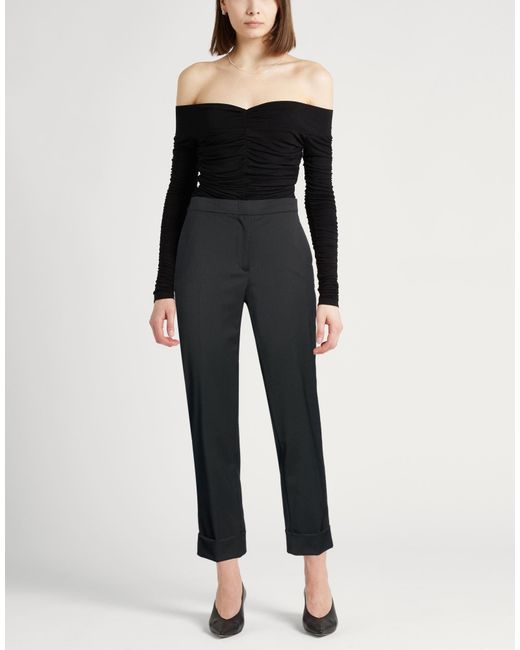 PT Torino Gray Pants Polyester, Wool, Elastane