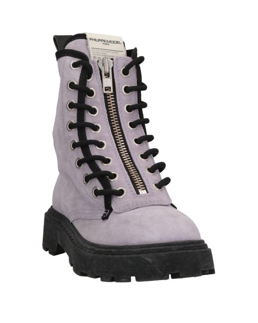 Philippe Model Purple Ankle Boots