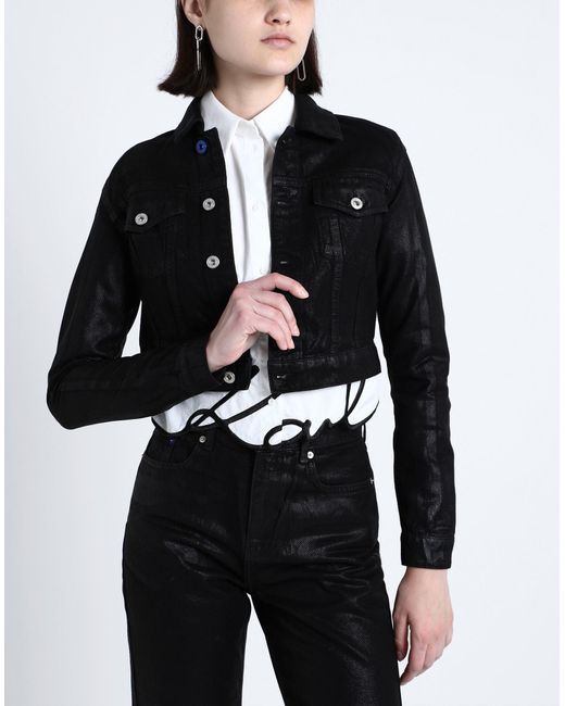 Karl Lagerfeld Black Denim Outerwear