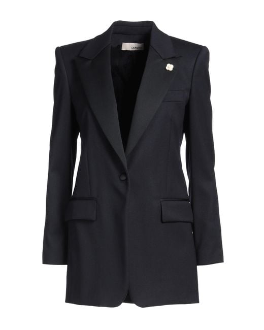 Lardini Black Midnight Blazer Wool, Elastane