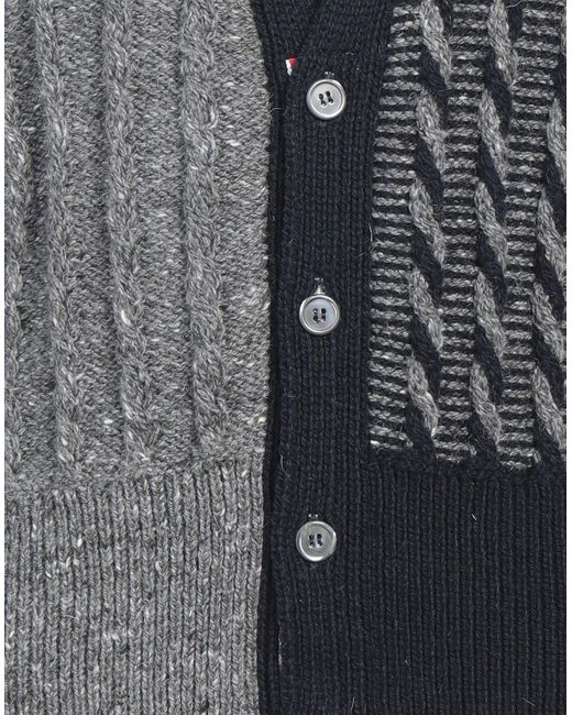 Thom Browne Gray Cardigan Wool, Mohair Wool for men