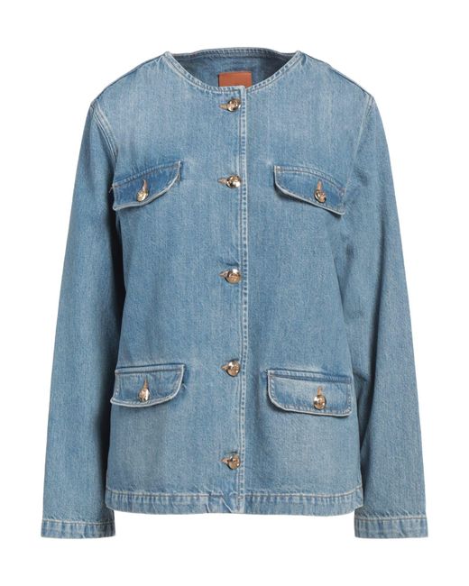 Anine Bing Blue Denim Outerwear Cotton, Organic Cotton