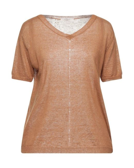 Zanone Natural By Slowear Camel Sweater Linen, Cotton