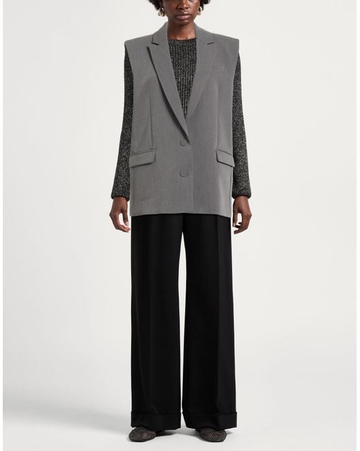 Patrizia Pepe Gray Blazer Polyester, Viscose, Elastane
