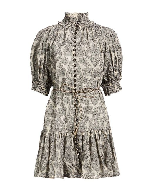 Zimmermann Gray Mini Dress Cotton