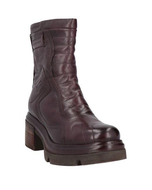 A.s.98 Brown Plum Ankle Boots Leather