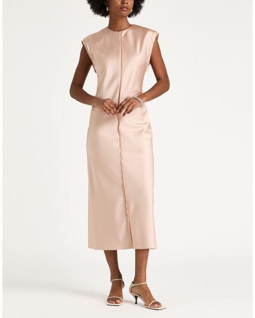 AMI Pink Midi Dress Polyester, Elastane