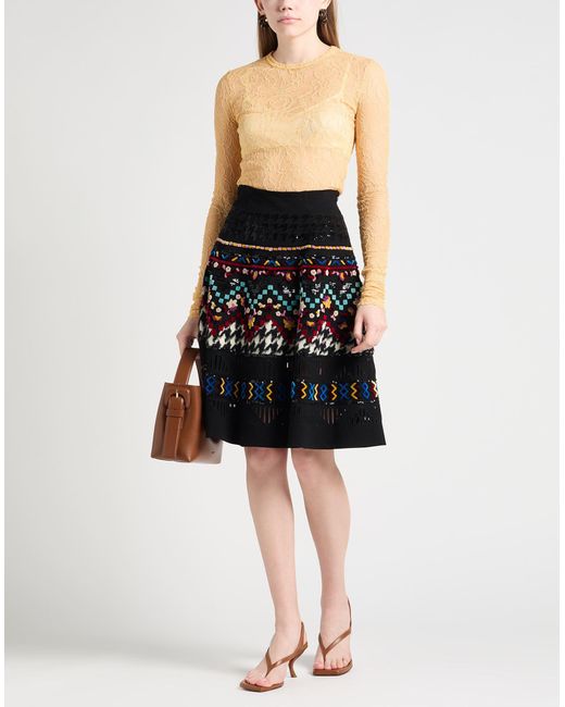 Ermanno Scervino Black Midi Skirt Wool, Viscose, Synthetic Fibers, Mohair Wool, Alpaca Wool