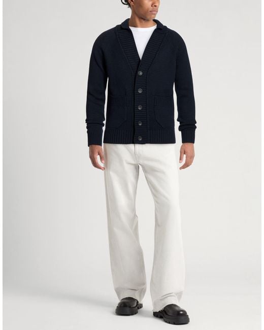 Zanone Blue Midnight Cardigan Virgin Wool for men