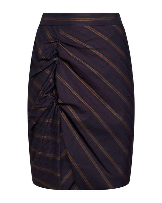 Vivienne Westwood Blue Midi Skirt Cotton, Polyester
