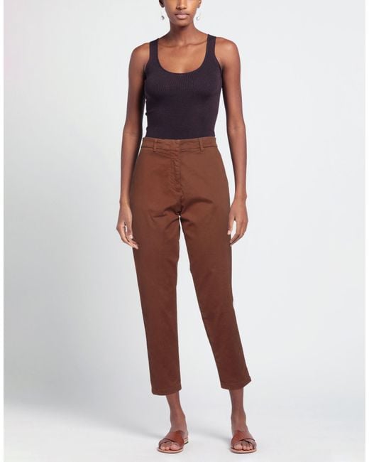 Cruna Brown Chocolate Pants Cotton, Elastane